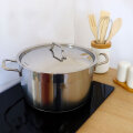LONAC ZA KUHANJE INDUKCIJA S POKLOPCEM I DRŠKAMA 24 cm 6,3 L - INOX