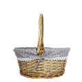 KOŠARA PLETENA ISPRANO SIVA S DRŠKOM 30x23x13/28 cm