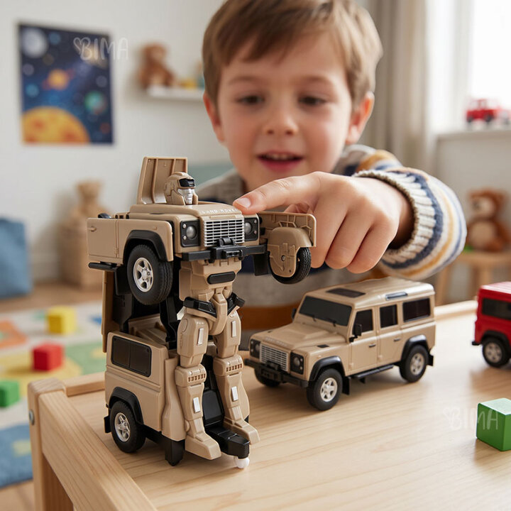ROBOT AUTO TRANSFORMER LAND ROVER 1:32 U KUTIJI 15x13x9,5 cm - SORT