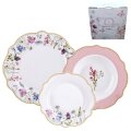 SERVIS ZA JELO BLOOMING HARMONY 18 DIJELNI - NEW BONE DEKORIRANI - VALOVITI RUB