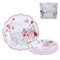 SET ZA KOLAČE GARDEN SERENADE 7 DIJELNI NEW BONE DEKORIRANI - VALOVITI RUB