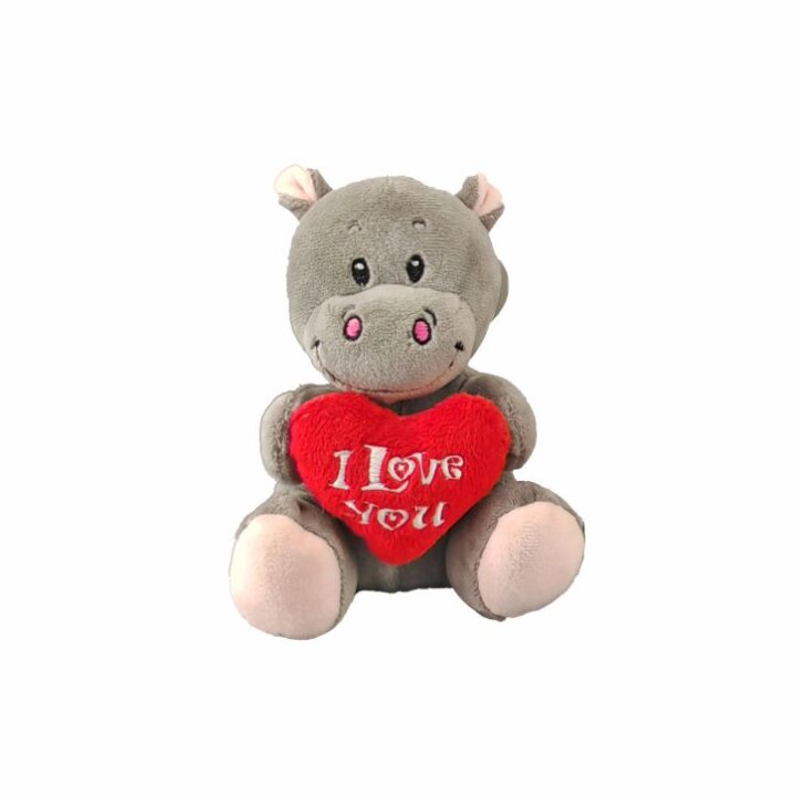 ŽIVOTINJA PLIŠANA SA SRCEM I LOVE YOU 14 cm - SORT