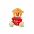 ŽIVOTINJA PLIŠANA SA SRCEM I LOVE YOU 14 cm - SORT