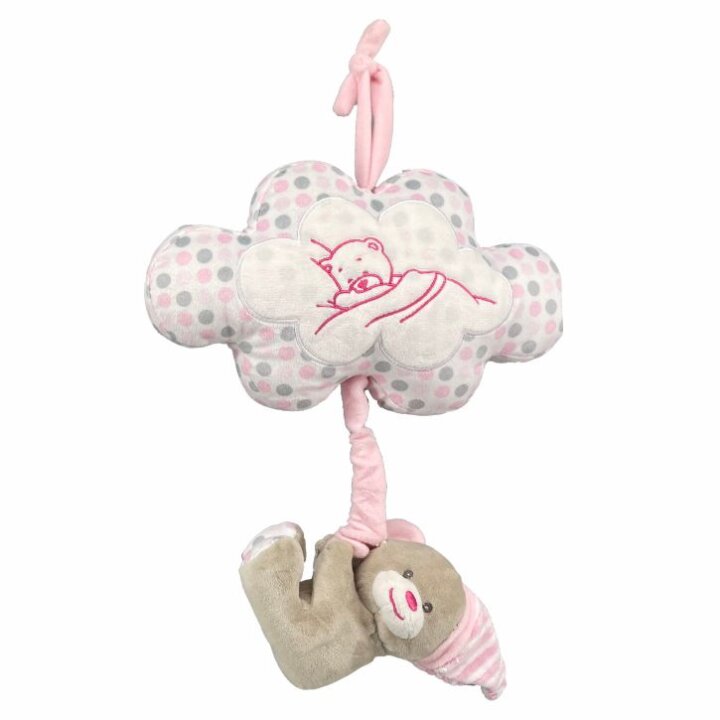 MEDO PLIŠANI S OBLAKOM MUZIČKI 24 cm - ROZI / PLAVI
