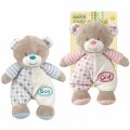 MEDO PLIŠANI SA ZVEČKOM ZA BEBE 19 cm - ROZI / PLAVI