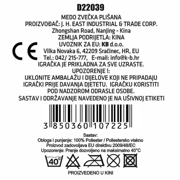 ZVEČKA MEDO PLIŠANI 14 cm - ROZI / PLAVI