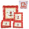 STAKLENI DEKORATIVNI 7 DIJELNI SET TANJURA 30,5 / 18 cm