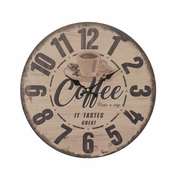 SAT ZIDNI OKRUGLI 33,8 cm - COFFEE