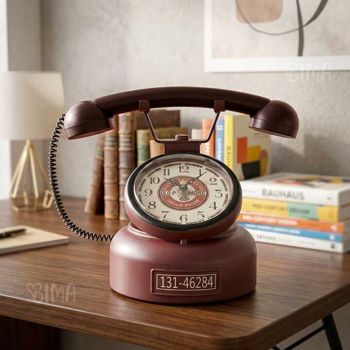 SAT STOLNI RETRO TELEFON CRVENI 26x16x19 cm