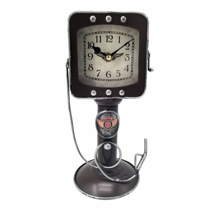 SAT STOLNI RETRO PUMPA ZA GORIVO CRNA 12,5x10,5x25 cm