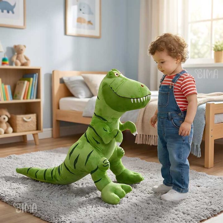 DINOSAUR PLIŠANI ZELENI 100x56 cm