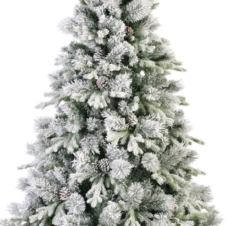 BOŽIĆNO DRVCE LAUSANE FIR SA SNIJEGOM I ČEŠERIMA I METALNIM STALKOM 180 CM