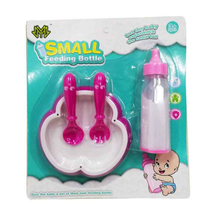 BOČICA ZA LUTKE SET S PRIBOROM - BLISTER 20x22 cm