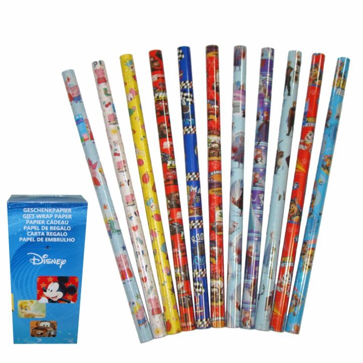 PAPIR ZA ZAMATANJE PEPPA PIG I DISNEY 200x70 cm- SORT BOJE