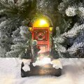 BOŽIĆNA DEKORACIJA VRATA KUĆICE S LED SVJETLOM - POLYRESIN 13x9x6 CM