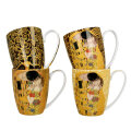ŠALICE ZA KAVU PORCULANSKE 4/1 U POKLON KUTIJI - THE KISS BY GUSTAV KLIMT