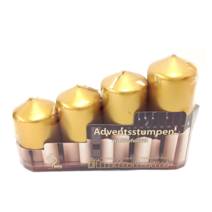 SVIJEĆE ZA ADVENT 4/1 ZLATNE 10,5 / 9,5 /7,5 / 6,5 cm