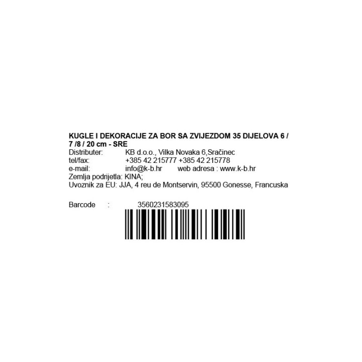 KUGLE I DEKORACIJE ZA BOR 35 DIJELOVA 6 / 7 /8 / 20 cm - SREBRNE
