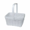 KOŠARA PLETENA BIJELA S DRŠKOM - 22,5x17x12,5/27 CM