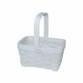 KOŠARA PLETENA BIJELA S DRŠKOM - 18,5x13x10,5/22,5 CM