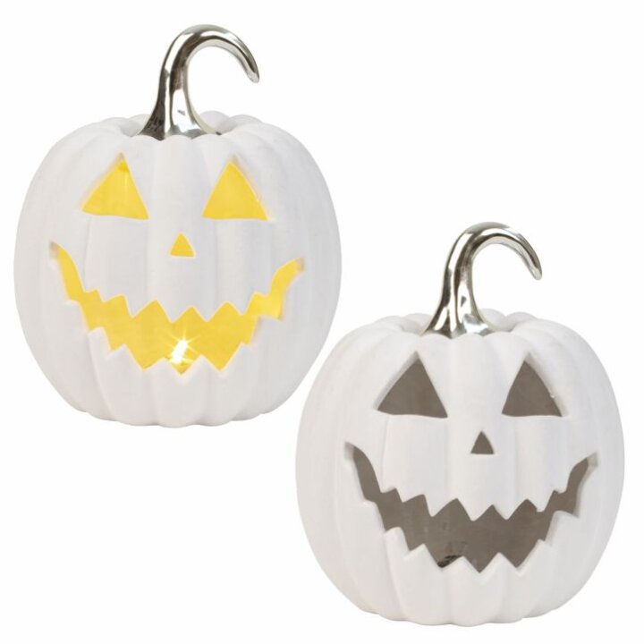 TIKVA HALLOWEEN BIJELO-SREBRNA SA SVJETLOM 20 cm