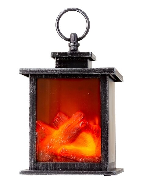 KAMIN DEKORATIVNI STOLNI SA SVJETLOM 18 CM - CRNI