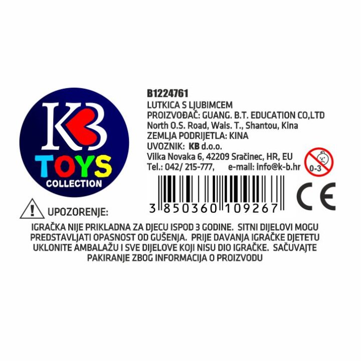 LUTKICA S LJUBIMCEM U KUTIJI 15x7,5x5 cm - SORT