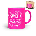 ŠALICA KERAMIČKA S TISKOM U POKLON KUTIJI NEON ROZA - Sunce moje malo