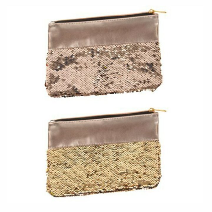 ETUI TORBICA SEQUIN ZLATNA / BAKRENA 19x15 CM