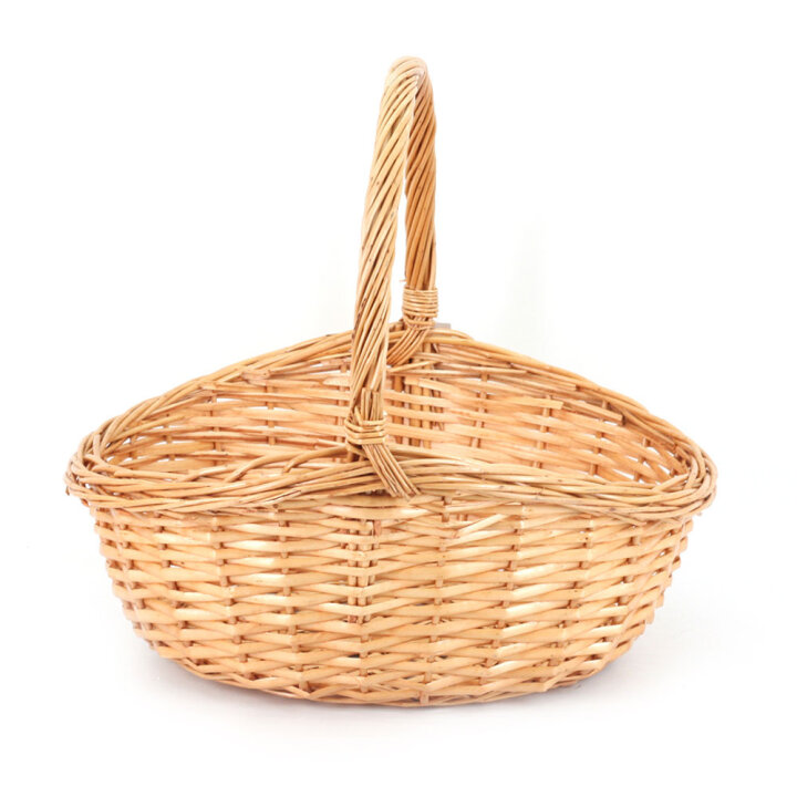 KOŠARA PLETENA NATUR S DRŠKOM 37x22x12/17 cm