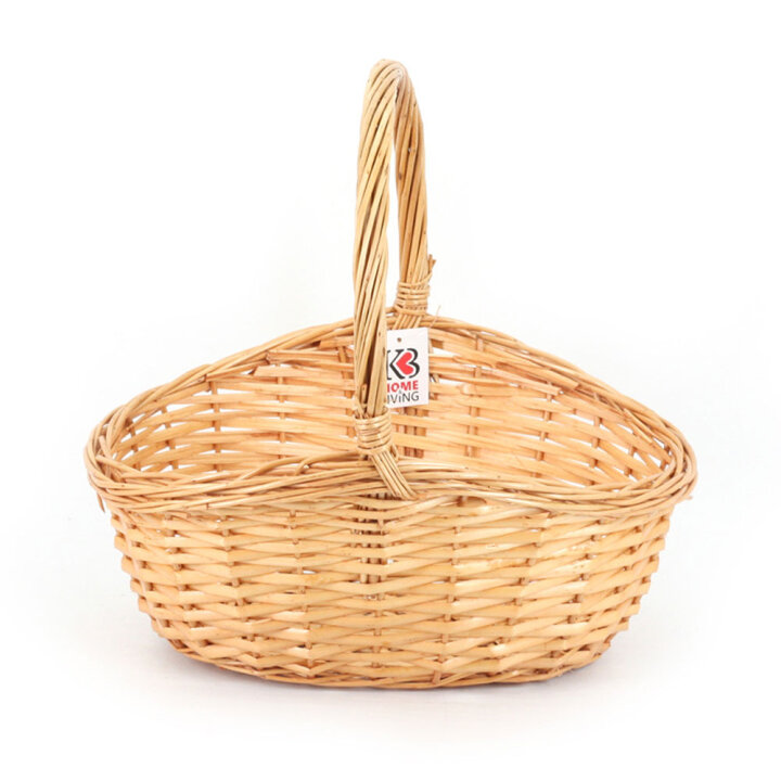 KOŠARA PLETENA NATUR S DRŠKOM 30x26x10/15 cm