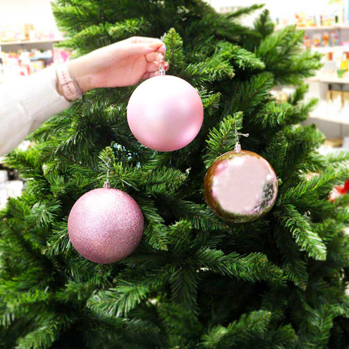 KUGLE ZA BOR 12 cm 3/1 ROZE SJAJ / MAT / GLITER U TULJCU