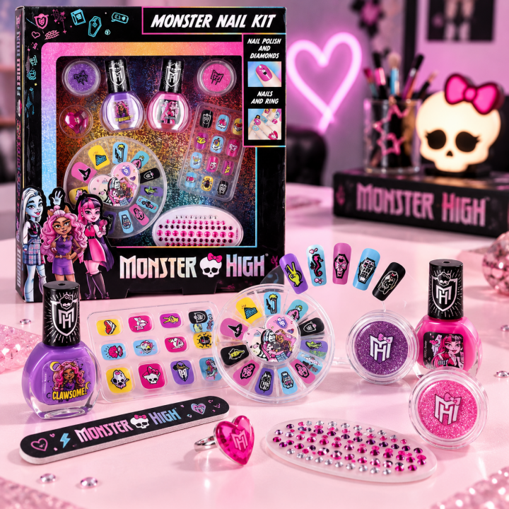 MONSTER HIGH SET ZA UKRAŠAVANJE NOKTIJU U KUTIJI 22x25 CM