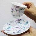 ŠALICE ZA KAVU S TANJURIĆIMA 6/1 PORCULAN 90 mL - CVJETNI AB RAZRED