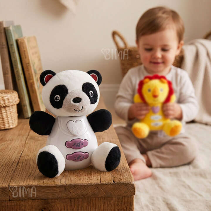 PLIŠANA MUZIČKA IGRAČKA SA SVJETLOM 16 cm MEDO / PANDA / LAVIĆ