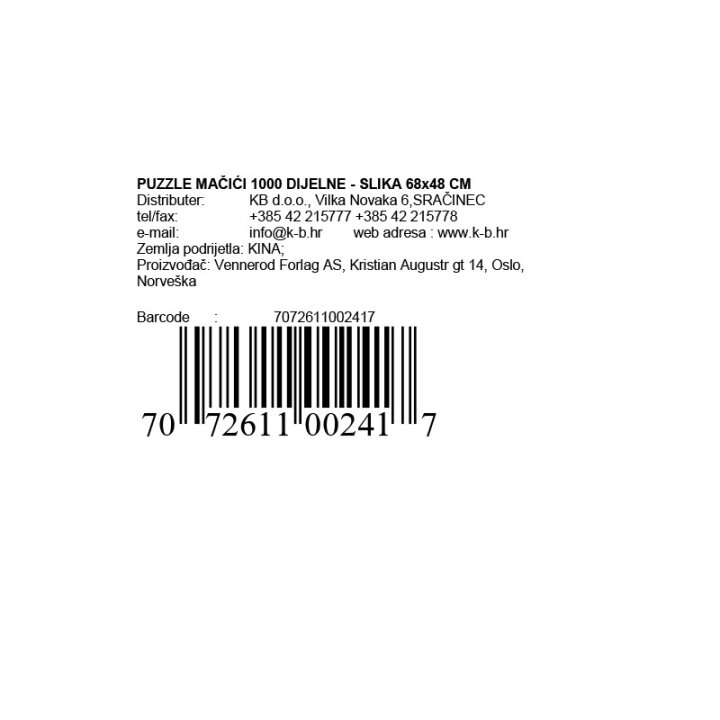 PUZZLE MAČIĆI 1000 DIJELNE