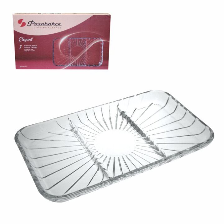 TANJUR STAKLENI ELEGANT S PREGRADAMA ČETVRTASTI 16,2x27,6 cm