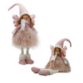 FIGURA ANĐEO ROZI S LAMPICAMA 55/45 CM - SORT SJEDEĆI / STOJEĆI