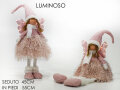 FIGURA ANĐEO ROZI S LAMPICAMA 55/45 CM - SORT SJEDEĆI / STOJEĆI