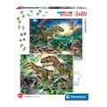 PUZZLE 2x60 DIJELNE DINOSAURI - SUPER COLOR - CLEMENTONI