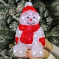 SNJEGOVIĆ SVJETLEĆI AKRIL BIJELO-CRVENI 26 cm