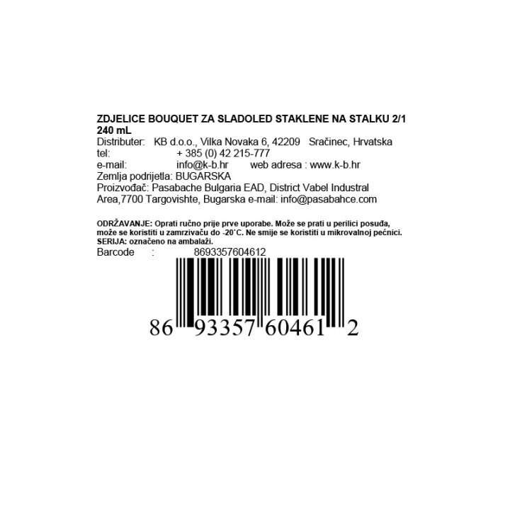 ZDJELICE BOUQUET ZA SLADOLED STAKLENE NA STALKU 2/1 240 mL