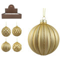 KUGLICA STAKLENA ZLATNA S GLITEROM 8 CM