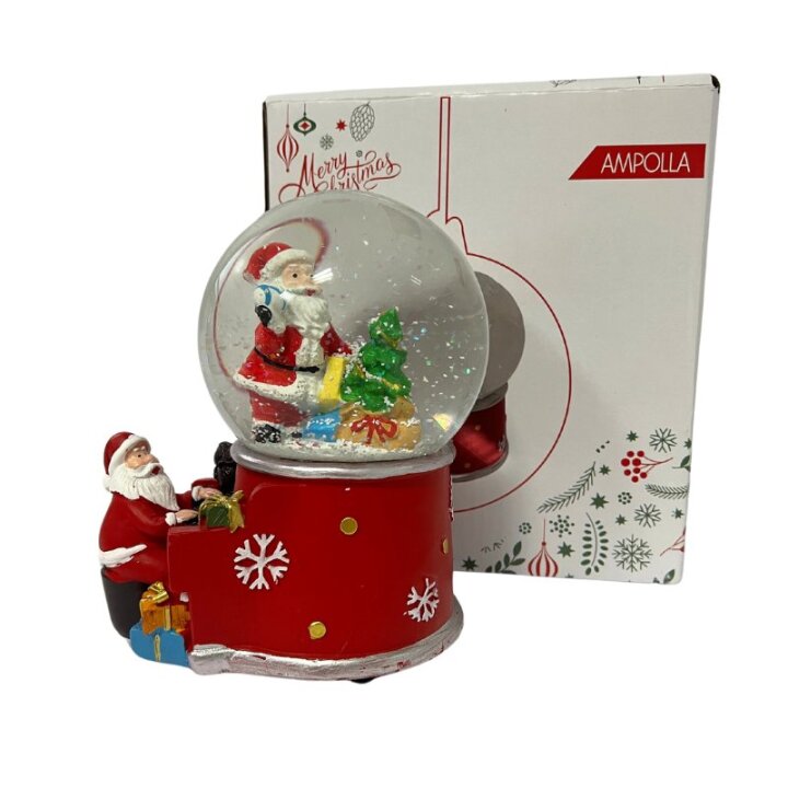 SNJEŽNA KUGLA GLAZBENA S BOŽIĆNJAKOM 10 CM
