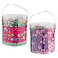 DRVENE PERLE U BOJI ZA IZRADU NAKITA U TRANSPARENTNOJ KUTIJI 250 g 11x10 cm