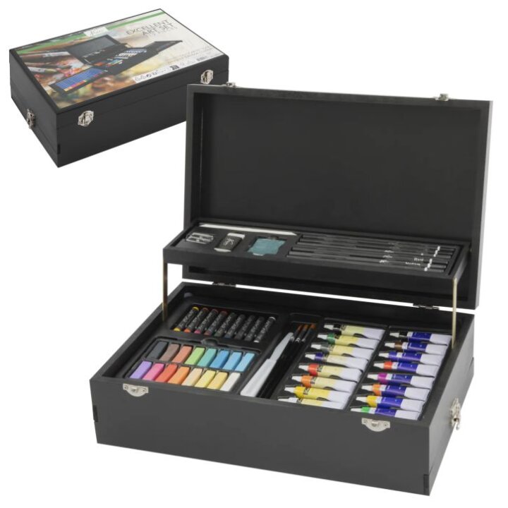 KOFER DRVENI S PRIBOROM ZA CRTANJE 115 DIJELNI - ART BOX