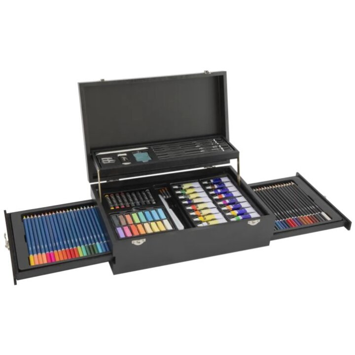 KOFER DRVENI S PRIBOROM ZA CRTANJE 115 DIJELNI - ART BOX