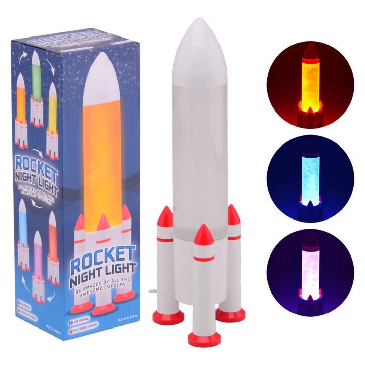 LAVA LAMPA RAKETA SVJETLEĆA S USB PRIKLJUČKOM 31 x 10 x 10 cm