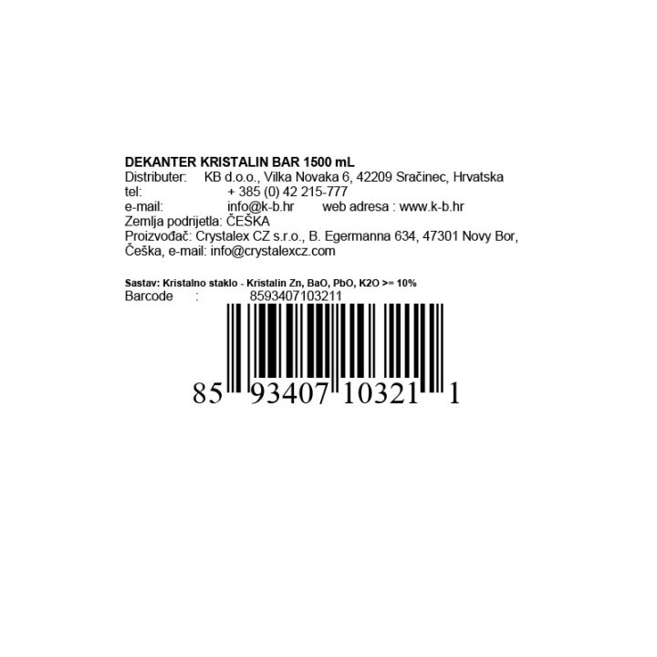 DEKANTER KRISTALIN BAR 1500 mL