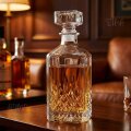 BOCA STAKLENA ČETVRTASTA ZA WHISKEY SA STAKLENIM ČEPOM 850 mL